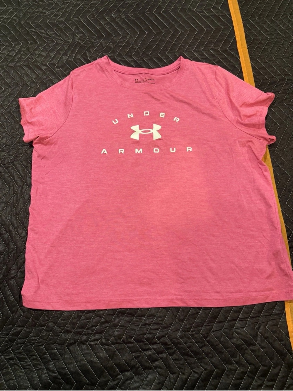 Under Armour Girls' Heather Pink Logo Short Sleeve Tee